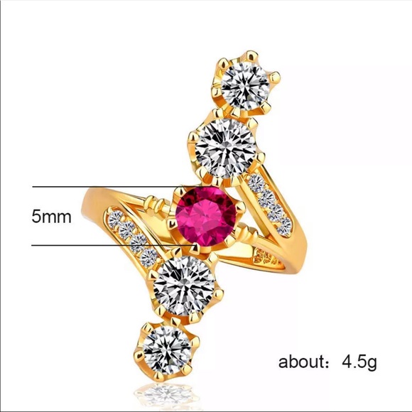 *NEW* 18K Gold Girls Party Ruby Diamond Ring - Picture 5 of 5